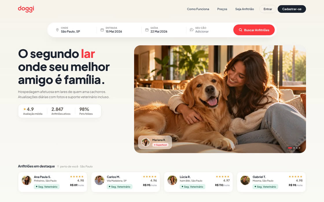 Doggi, marketplace de hospedagem para cães
